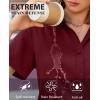 image:imagesiliteelon Button Down Shirts for Women Stain Shield Short Sleeve Dress Shirt Wrinkle Free Work Business Office BlousesBurgundy