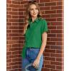 image:imagesiliteelon Button Down Shirts for Women Stain Shield Short Sleeve Dress Shirt Wrinkle Free Work Business Office BlousesGreen