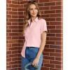 image:imagesiliteelon Button Down Shirts for Women Stain Shield Short Sleeve Dress Shirt Wrinkle Free Work Business Office BlousesPink