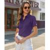 image:imagesiliteelon Button Down Shirts for Women Stain Shield Short Sleeve Dress Shirt Wrinkle Free Work Business Office BlousesPurple