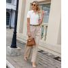 image:imagesiliteelon Womens Button Down Shirt Slim Fit Stretch Short Sleeve Dress Shirts Wrinkle Free Solid Formal Work Blouses01white