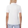 image:imagesiliteelon Womens Button Down Shirt Slim Fit Stretch Short Sleeve Dress Shirts Wrinkle Free Solid Formal Work Blouses01white