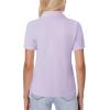 image:imagesiliteelon Womens Button Down Shirt Slim Fit Stretch Short Sleeve Dress Shirts Wrinkle Free Solid Formal Work BlousesLight Purple