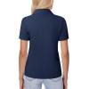 image:imagesiliteelon Womens Button Down Shirt Slim Fit Stretch Short Sleeve Dress Shirts Wrinkle Free Solid Formal Work BlousesNavy Blue