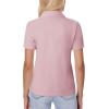 image:imagesiliteelon Womens Button Down Shirt Slim Fit Stretch Short Sleeve Dress Shirts Wrinkle Free Solid Formal Work BlousesPink