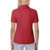 image:imagesiliteelon Womens Button Down Shirt Slim Fit Stretch Short Sleeve Dress Shirts Wrinkle Free Solid Formal Work BlousesRed