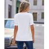image:imagesiliteelon Blouses for Women Dressy Casual Pleated Square Neck Ruffle Puff Short Sleeve Tops Spring Summer Outfits 2026Awhite