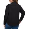 image:imagesiliteelon Plus Size Button Down Shirts for Women Dress Shirt Stretch Long Sleeve Collared Shirt Work Office Blouse TopBlack