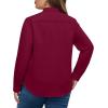 image:imagesiliteelon Plus Size Button Down Shirts for Women Dress Shirt Stretch Long Sleeve Collared Shirt Work Office Blouse TopBurgundy