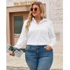 image:imagesiliteelon Plus Size Button Down Shirts for Women Dress Shirt Stretch Long Sleeve Collared Shirt Work Office Blouse TopWhite