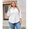image:imagesiliteelon Plus Size Button Down Shirts for Women Dress Shirt Stretch Long Sleeve Collared Shirt Work Office Blouse TopWhite