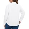 image:imagesiliteelon Plus Size Button Down Shirts for Women Dress Shirt Stretch Long Sleeve Collared Shirt Work Office Blouse TopWhite