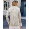 image:imagesiliteelon Satin Silk Blouse Striped Button Down Shirts for Women Long Sleeve Dress Blouses Collared Work Office TopsBlack and White