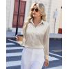 image:imagesiliteelon Satin Silk Blouse Striped Button Down Shirts for Women Long Sleeve Dress Blouses Collared Work Office TopsBlack and White