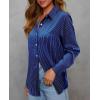 image:imagesiliteelon Satin Silk Blouse Striped Button Down Shirts for Women Long Sleeve Dress Blouses Collared Work Office TopsNavy Blue Striped
