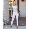 image:imagesiliteelon Sleeveless Button Down Shirts for Women Collared Shirt Stretch Hidden Button Tank Top Work Casual Blouse TopLight Blue