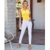 image:imagesiliteelon Sleeveless Button Down Shirts for Women Collared Shirt Stretch Hidden Button Tank Top Work Casual Blouse TopYellow