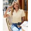 image:imagesiliteelon Women Button Down Shirts Short Sleeve Button up WomenStain Resistant Dress Shirts with Pocket fit Work BlouseBeige