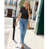 image:imagesiliteelon Women Button Down Shirts Short Sleeve Button up WomenStain Resistant Dress Shirts with Pocket fit Work BlouseBlack