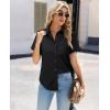 image:imagesiliteelon Women Button Down Shirts Short Sleeve Button up WomenStain Resistant Dress Shirts with Pocket fit Work BlouseBlack