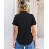 image:imagesiliteelon Women Button Down Shirts Short Sleeve Button up WomenStain Resistant Dress Shirts with Pocket fit Work BlouseBlack