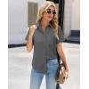 image:imagesiliteelon Women Button Down Shirts Short Sleeve Button up WomenStain Resistant Dress Shirts with Pocket fit Work BlouseGrey