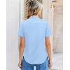 image:imagesiliteelon Women Button Down Shirts Short Sleeve Button up WomenStain Resistant Dress Shirts with Pocket fit Work BlouseLight Blue