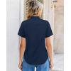 image:imagesiliteelon Women Button Down Shirts Short Sleeve Button up WomenStain Resistant Dress Shirts with Pocket fit Work BlouseNavy Blue