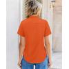 image:imagesiliteelon Women Button Down Shirts Short Sleeve Button up WomenStain Resistant Dress Shirts with Pocket fit Work BlouseOrange