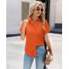 image:imagesiliteelon Women Button Down Shirts Short Sleeve Button up WomenStain Resistant Dress Shirts with Pocket fit Work BlouseOrange