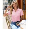 image:imagesiliteelon Women Button Down Shirts Short Sleeve Button up WomenStain Resistant Dress Shirts with Pocket fit Work BlousePink