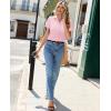 image:imagesiliteelon Women Button Down Shirts Short Sleeve Button up WomenStain Resistant Dress Shirts with Pocket fit Work BlousePink