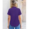 image:imagesiliteelon Women Button Down Shirts Short Sleeve Button up WomenStain Resistant Dress Shirts with Pocket fit Work BlousePurple