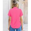 image:imagesiliteelon Women Button Down Shirts Short Sleeve Button up WomenStain Resistant Dress Shirts with Pocket fit Work BlouseRose Red