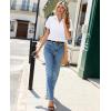 image:imagesiliteelon Women Button Down Shirts Short Sleeve Button up WomenStain Resistant Dress Shirts with Pocket fit Work BlouseWhite