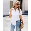 image:imagesiliteelon Women Button Down Shirts Short Sleeve Button up WomenStain Resistant Dress Shirts with Pocket fit Work BlouseWhite