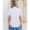 image:imagesiliteelon Women Button Down Shirts Short Sleeve Button up WomenStain Resistant Dress Shirts with Pocket fit Work BlouseWhite