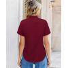 image:imagesiliteelon Women Button Down Shirts Short Sleeve Button up WomenStain Resistant Dress Shirts with Pocket fit Work BlouseWine Red