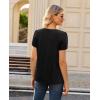 image:imagesiliteelon Women Dressy Casual Blouses Short Sleeve Shirts V Neck Trendy Spring Clothes Vacation Boho TopsBlack