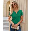 image:imagesiliteelon Women Dressy Casual Blouses Short Sleeve Shirts V Neck Trendy Spring Clothes Vacation Boho TopsGreen