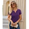 image:imagesiliteelon Women Dressy Casual Blouses Short Sleeve Shirts V Neck Trendy Spring Clothes Vacation Boho TopsPurple