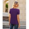 image:imagesiliteelon Women Dressy Casual Blouses Short Sleeve Shirts V Neck Trendy Spring Clothes Vacation Boho TopsPurple