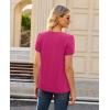 image:imagesiliteelon Women Dressy Casual Blouses Short Sleeve Shirts V Neck Trendy Spring Clothes Vacation Boho TopsRose Hot Pink