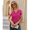 image:imagesiliteelon Women Dressy Casual Blouses Short Sleeve Shirts V Neck Trendy Spring Clothes Vacation Boho TopsRose Hot Pink