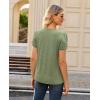image:imagesiliteelon Women Dressy Casual Blouses Short Sleeve Shirts V Neck Trendy Spring Clothes Vacation Boho TopsSage Grass Green