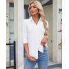 image:imagesiliteelon Womens Button Down Shirt 34 Sleeve Wrinkle Free Stretch Collared Dress Shirt Business Casual Work BlouseA White
