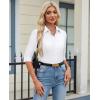 image:imagesiliteelon Womens Button Down Shirt 34 Sleeve Wrinkle Free Stretch Collared Dress Shirt Business Casual Work BlouseA White