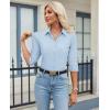 image:imagesiliteelon Womens Button Down Shirt 34 Sleeve Wrinkle Free Stretch Collared Dress Shirt Business Casual Work BlouseAll Light Blue