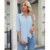 image:imagesiliteelon Womens Button Down Shirt 34 Sleeve Wrinkle Free Stretch Collared Dress Shirt Business Casual Work BlouseAll Light Blue