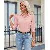 image:imagesiliteelon Womens Button Down Shirt 34 Sleeve Wrinkle Free Stretch Collared Dress Shirt Business Casual Work BlouseAll Light Pink